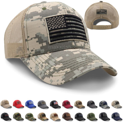 Men Cotton Baseball Cap Usa Army American Flag Tactical Trucker Hats Mesh Hat Ebay