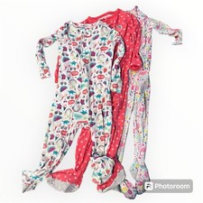 Set Of 3 Long Sleeve Footed Pajamas, 24 Months