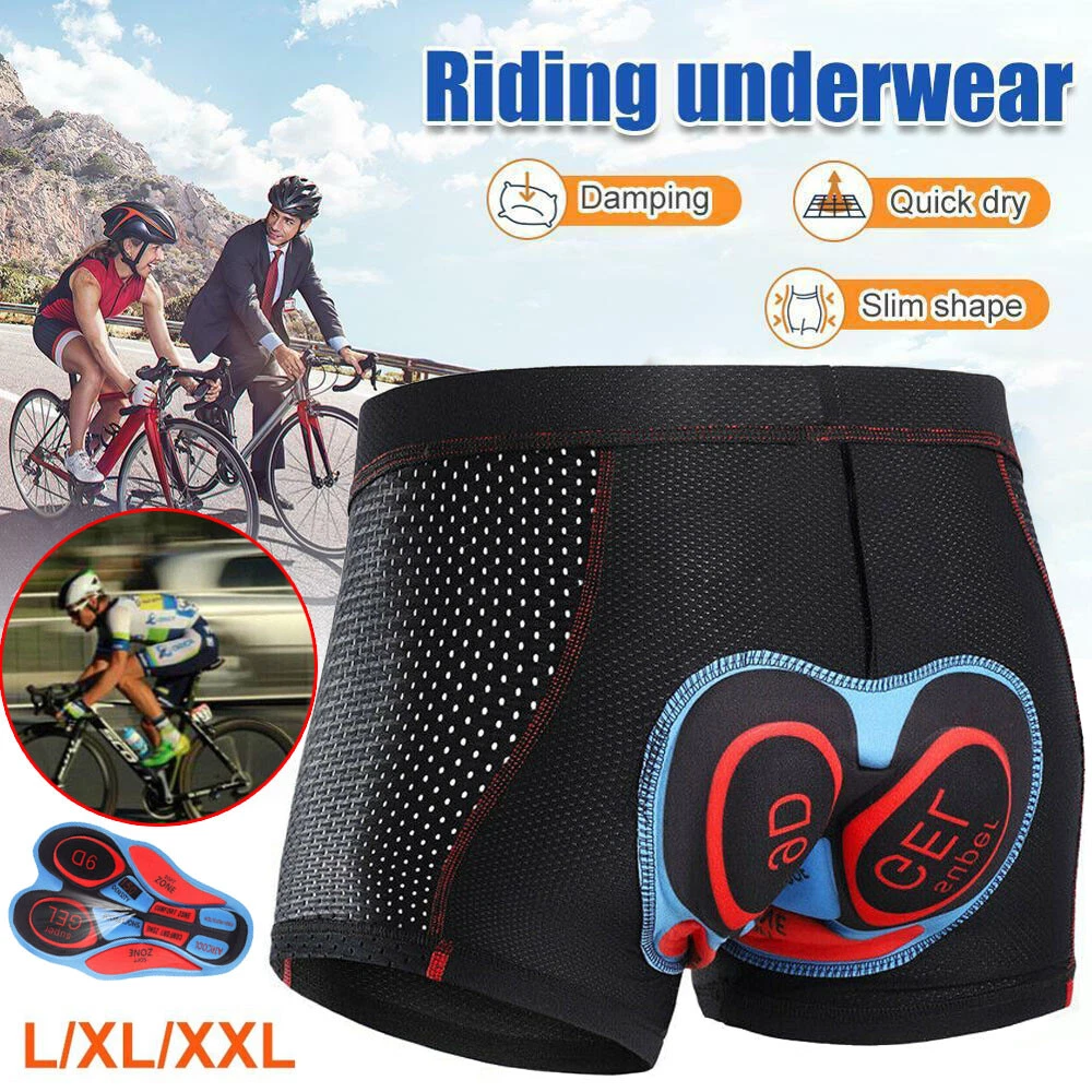 Men Cycling Underwear Gel Inner Shorts MTB Bike Shorts Underpants Gel Seat  Pad