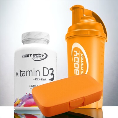 Best Body Nutrition Vitamin D  80 Tabletten + Shaker u. Box orange  212,38 /kg