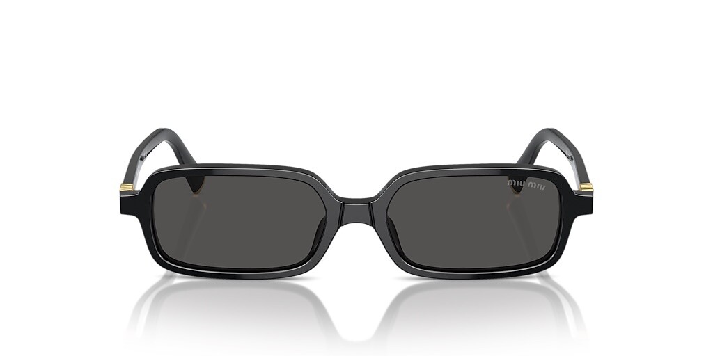 MIU MIU MU 11ZS 16K5S0 Black Gold Dark Grey Lens Women Sunglasses