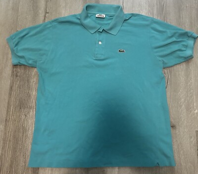 Lacoste Polo Mens Medium Turquoise Alligator Croc Tennis Classic Shirt Size 5
