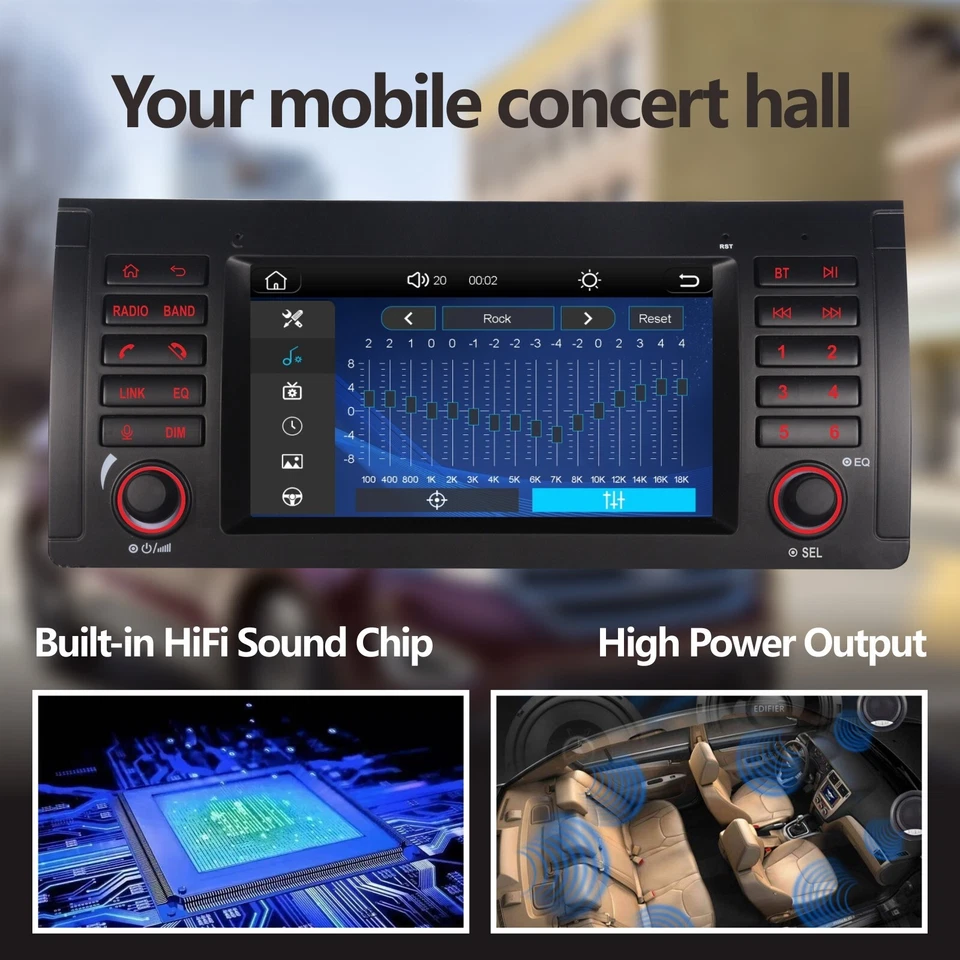 Radio IPS estéreo para automóvil RDS BT Android Auto CarPlay AirPlay BMW E39 X5 serie 5 Foto 4 de 4