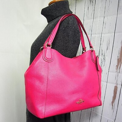 Coach 35983 2way Leather Shoulder Bag Pink Color Geniune Authentic 