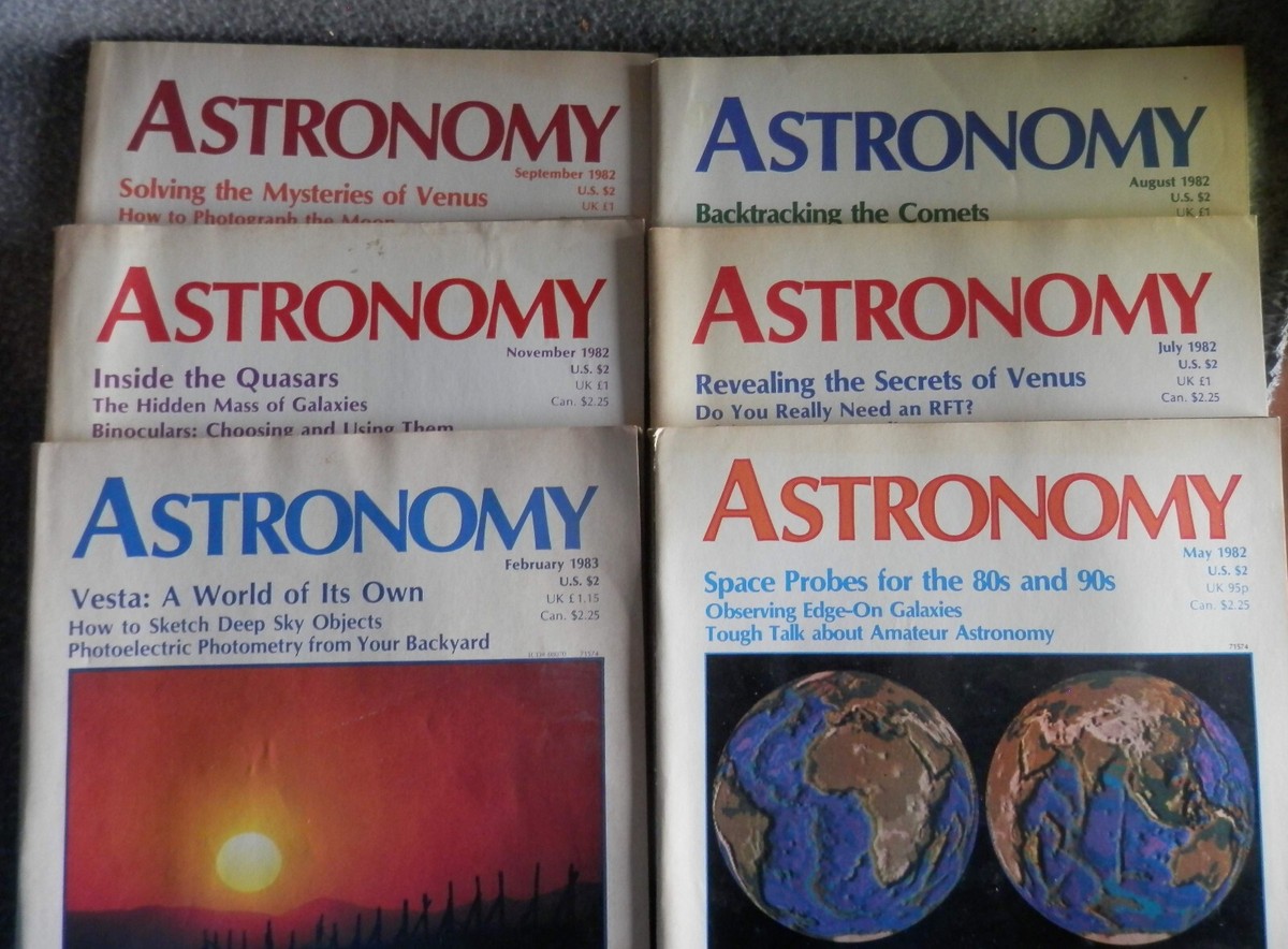Vintage ASTRONOMY magazine 1982 May, July, Aug, Sept, Nov *You