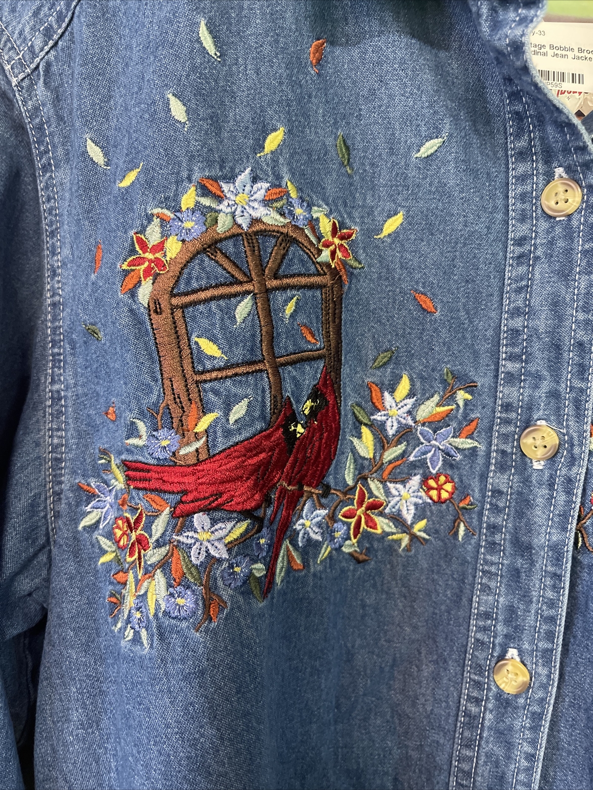 Vintage Bobbie Brooks Womens Denim Button Up Shirt Re… Gem