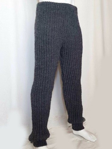 Hand knitted 100% WOOL mens pants 