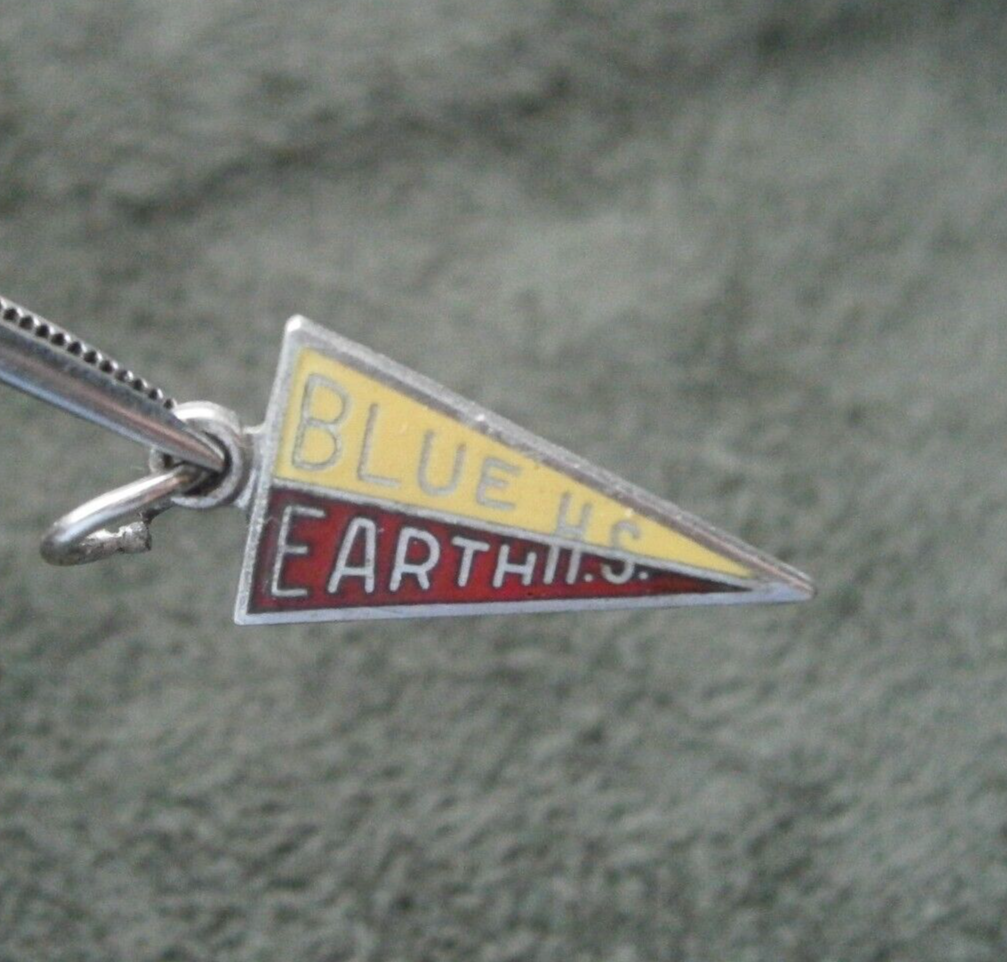 Blue Earth High School MN Kinney Sterling Silver Enamel Charm Pendant