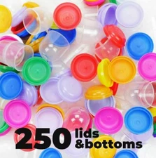 Gumball Machine Empty Capsules 1.1” 250 pcs Bulk 8 COLORS Acorn Capsule Vending