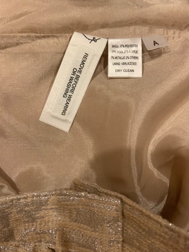 LOFT Skirt Cream Silver Metallic Women 8P Lined Occasion Office Brunch - Picture 8 of 8