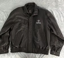 Mens Vintage Leather Jagermeister Jacket Coat  Size XL