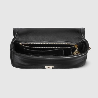 GUCCI Milano GG Small Black Leather Top Handle Bag New And