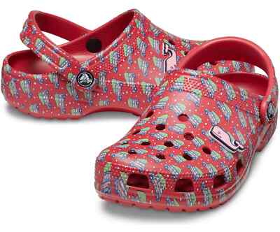 Vineyard Vines x Crocs Red Holiday Classic Clogs Size M5 W7