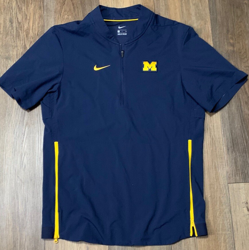 University of Michigan Nike Air Jordan Quarter Zip Windbreaker Jacket Mens S Y2K