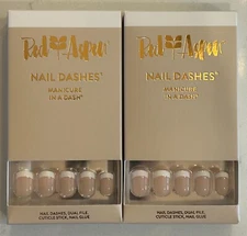 Red Aspen Nail Dashes Press-On Nails Nell's French Tip Manicure Short Square (2)