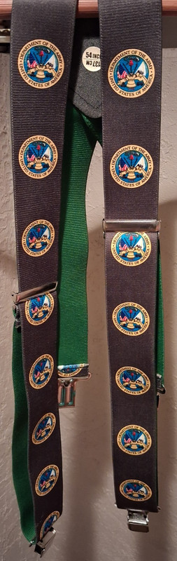 Men's, U.S. Army, XL, 2", Adj. Suspenders Made in the USA 54" Dept of the Army