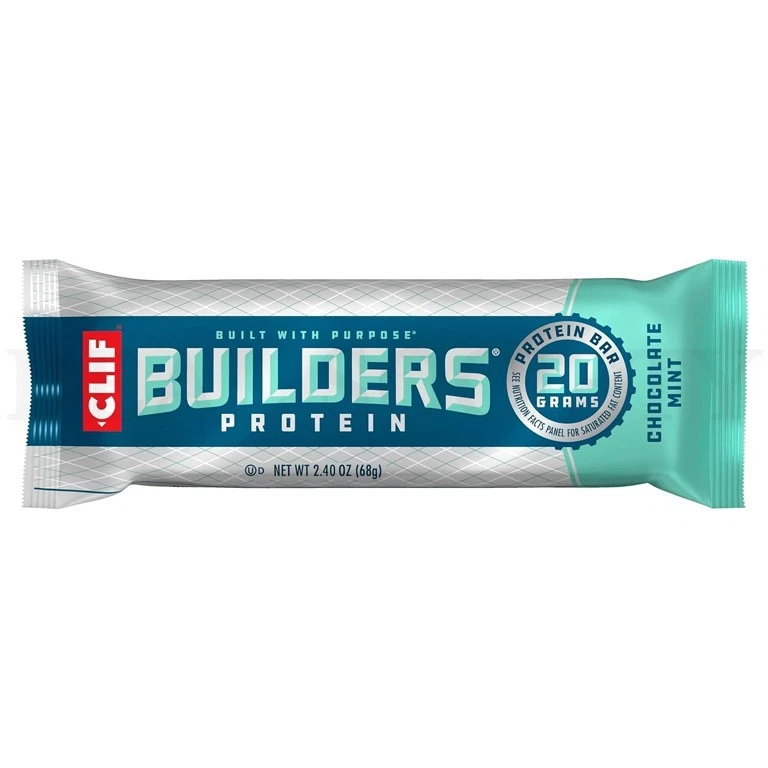CLIF BUILDERS Barra Proteica Chocolate Sabor Menta 20g Proteína 2.4oz Lote de 24 Barras Foto 2 de 4