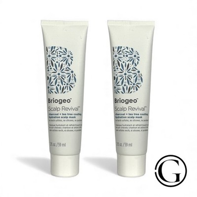 X2 Briogeo Scalp Revival Charcoal Tea Tree Cooling Hydration Scalp Mask 2 Fl oz