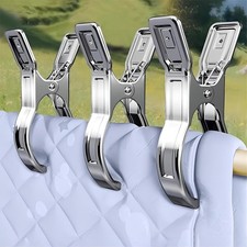 Metal Pool Cover Clips - 10 Pcs Large Beach Towel Chair Clips 5.5 Inch Stainl...