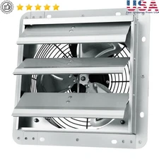 10 Inch Exhaust Fan 820 CFM Automatic Shutter Easy Install Ventilation System US