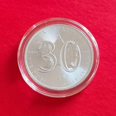 Canada 5 Dollars 2018 ° 30 Jahre Maple Leaf 1 oz. 999/1000 Silber