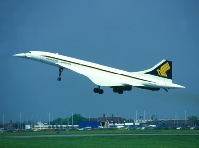 British Airways Singapore Airlines Concorde Take Off - 16x12 Photo Print