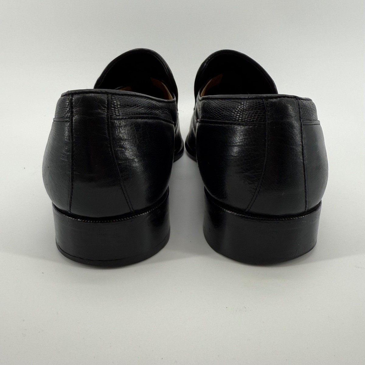 VTG Paco Liufau 11.5 M Mans Brown Genuine Lizard Horse Bit Loafers Paco Liufau Black Leather Lizard Print Loafer Dress Shoes  main image 3
