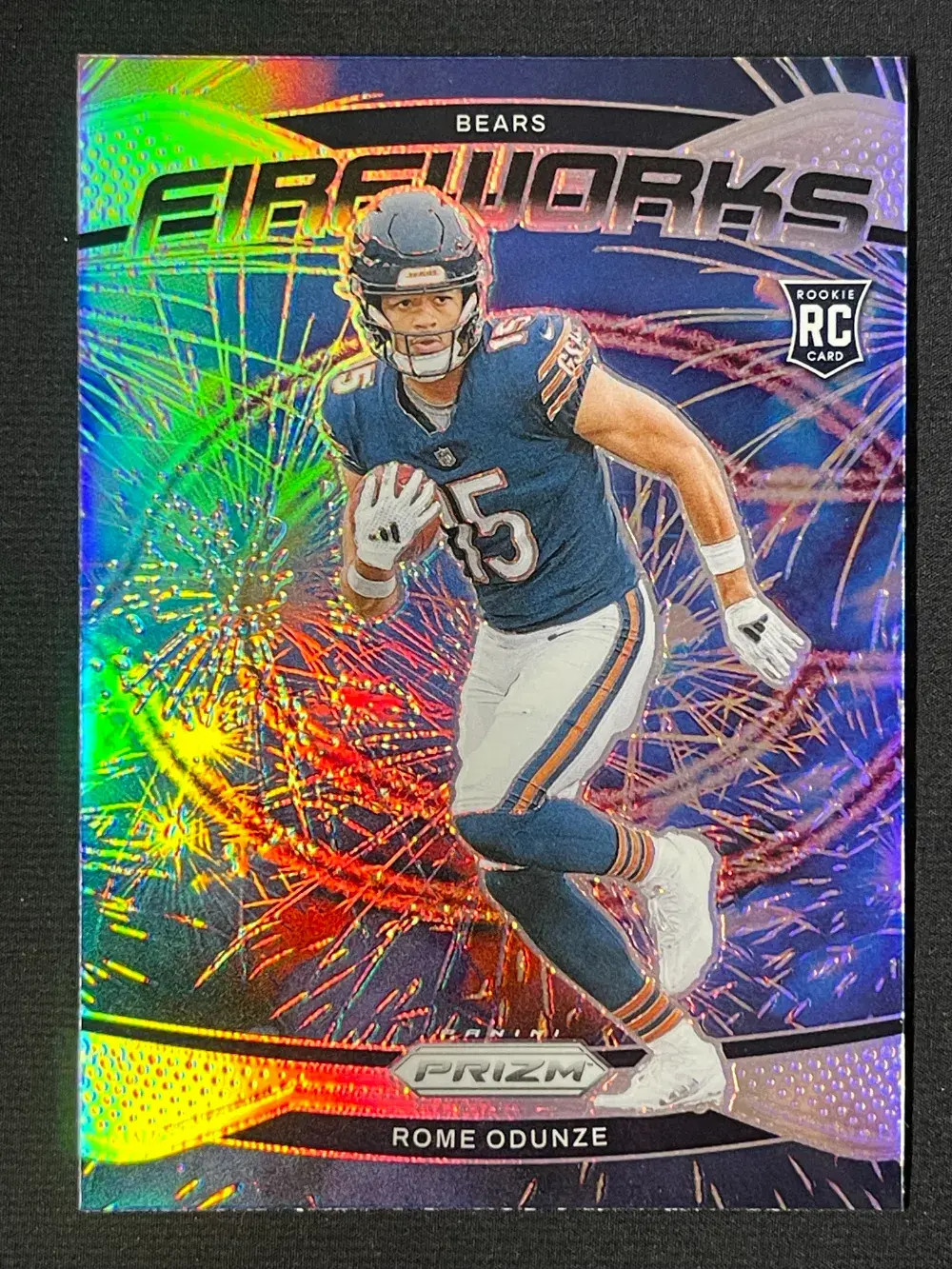 2024 Panini Prizm Fireworks Silver Prizm Rookie #19 Rome Odunze (RC) Bears YT92