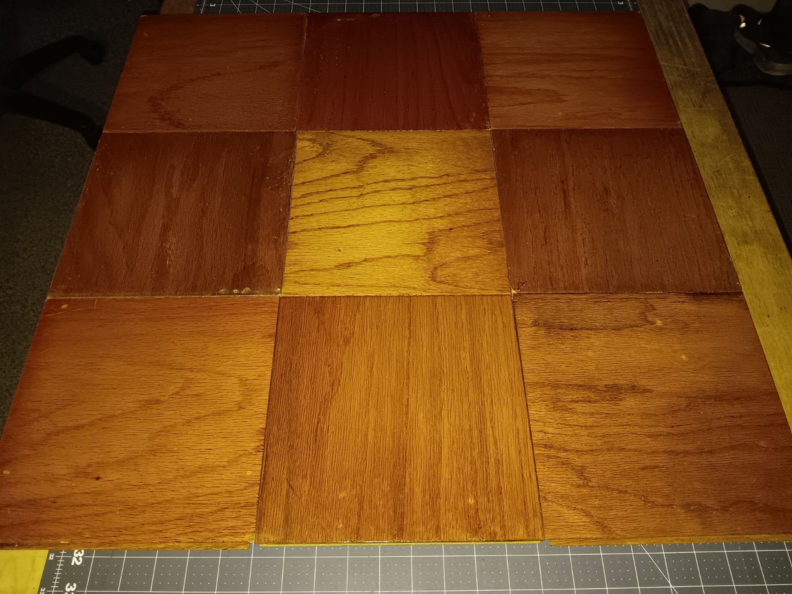 9 USED Vtg. BRUCE Oak  9x9 Parquet Floor Tiles REFINISHED flooring MCM