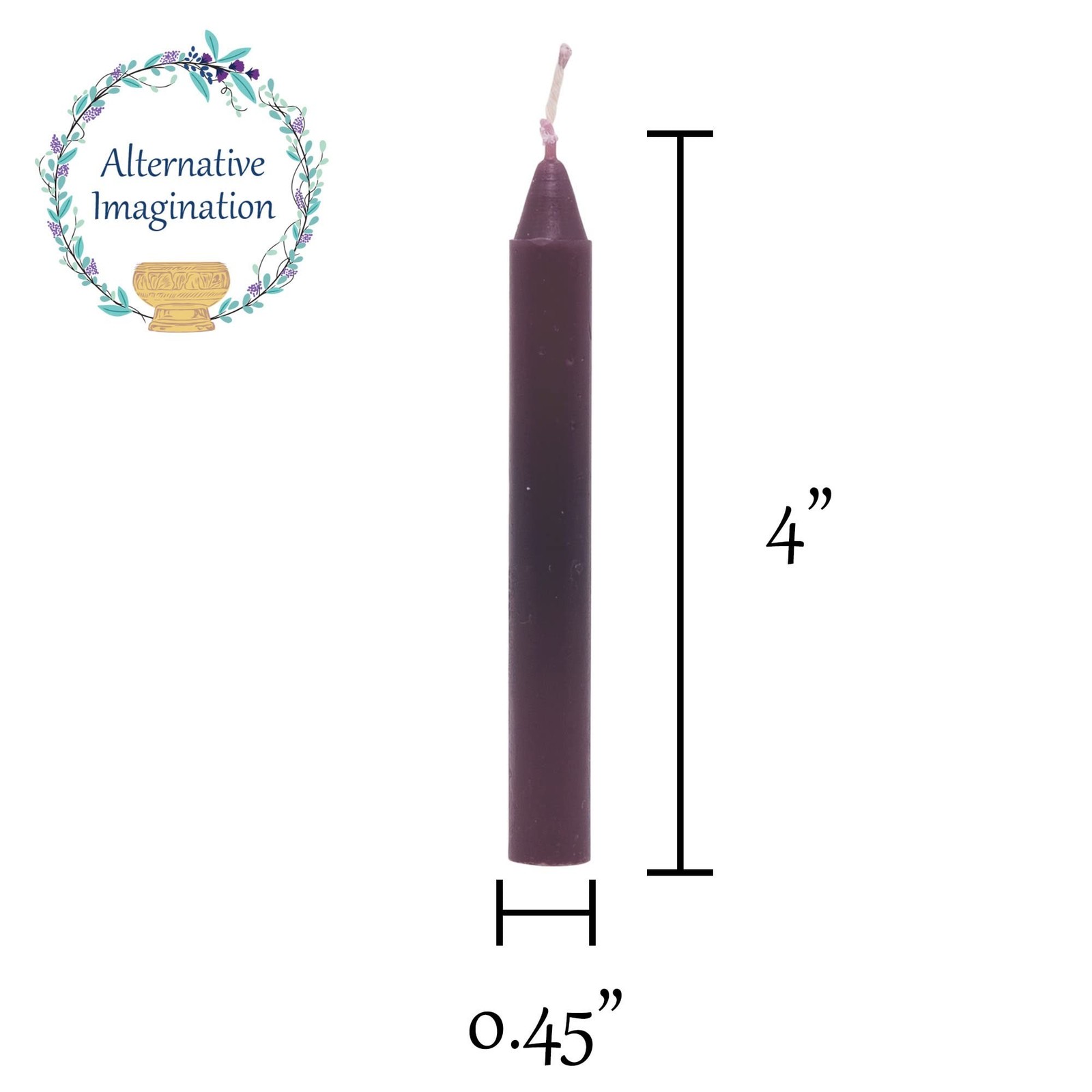 Alternative Imagination Black Chime Candles - 20 Pack of Unscented 4 Inch Min...