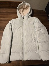 THE NORTH FACE 550 Down Puffer Jacket Girls Youth Size L 14/16 Corduroy Blue