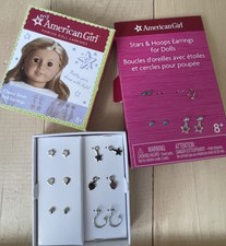 Muñeca American Girl PENDIENTES DE PLATA Aros Cuelgan Estrellas Corazones Mezcla Combina Joyería