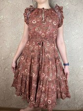 ULLA JOHNSON floral print stretch jersey maxi dress SZ 4