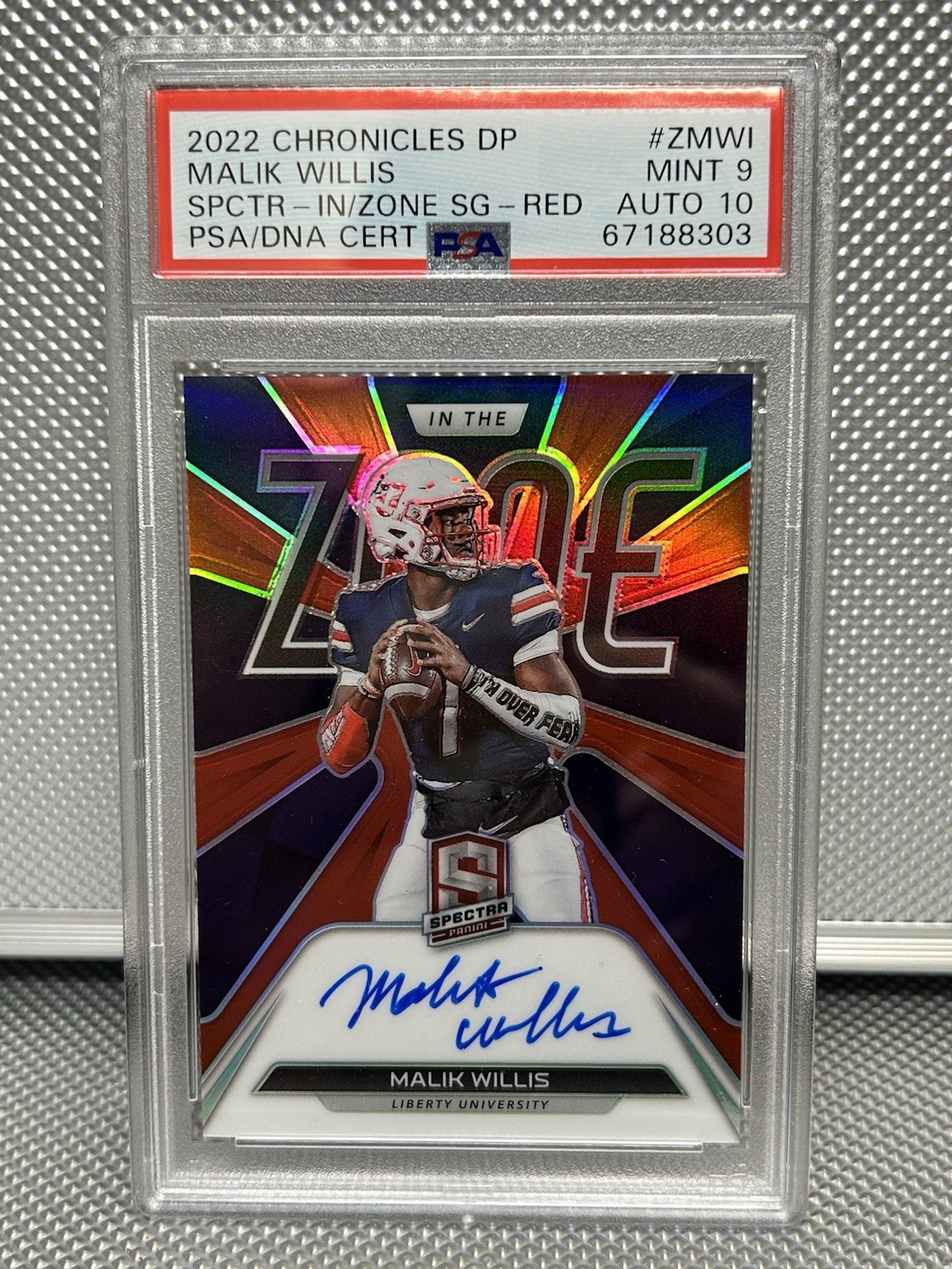Malik Willis 🔥 On Card Rookie Auto 1/25 PSA 9 auto 10 Miami dolphins QB 