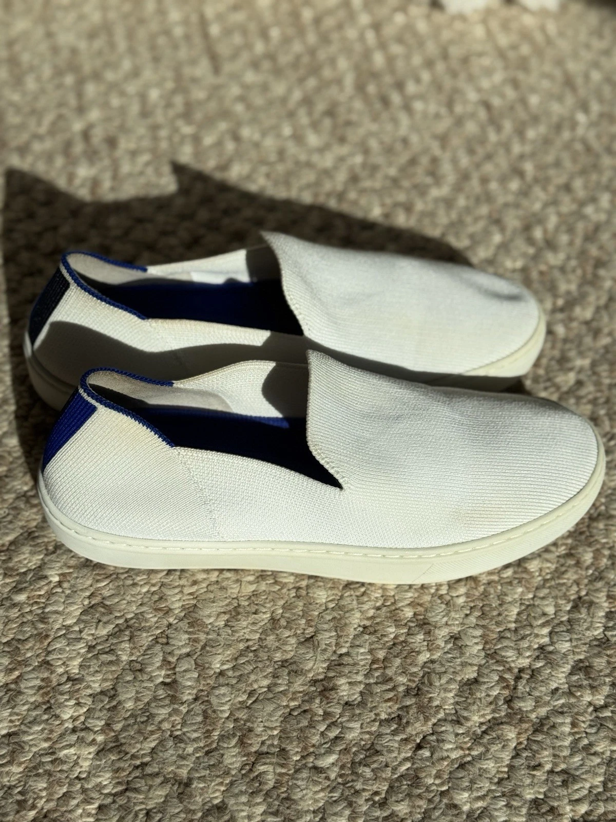 Rothy's The Original Slip On Sneaker Womens Size 7.5 White Casual Knit Shoes