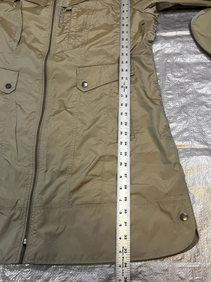 Chaqueta de lluvia para mujer Cole Haan oliva empacable Uptown otoño viaje caminata CHIC M NUEVA CON ETIQUETAS Foto 2 de 4