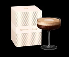 2 Nespresso X Fusalp 335mL GLASS BARISTA COCKTAIL Martini Set - BRAND NEW in BOX