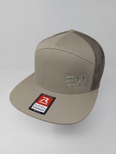 EW Flat Bill Snapback Hat Adjustable Richardson 7 Panel Mesh Back Cap