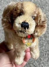 STEIFF Miniature 4 VINTAGE "COCKIE" HARD STUFFED Mohair Dog Jtd Head Chest Tag