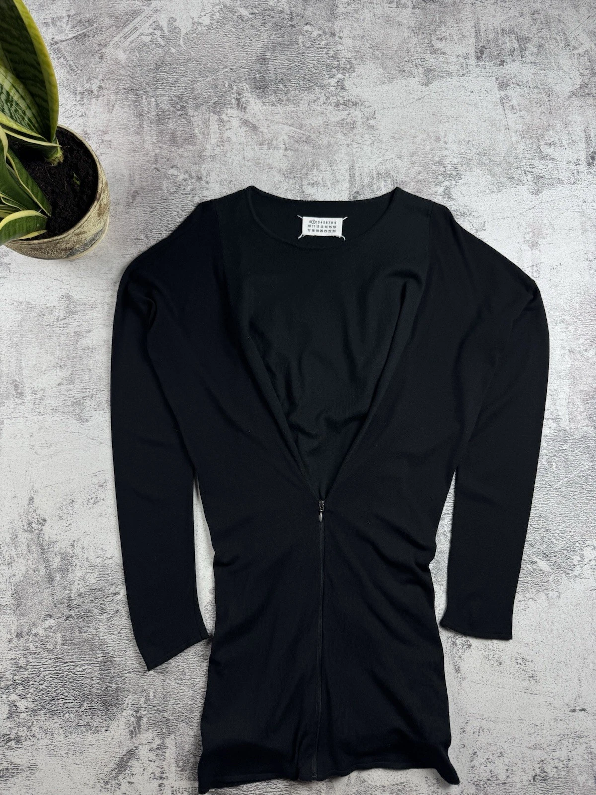 MARTIN MAISON MARGIELA abito asimmetrico oversize elefante tunica zip nero