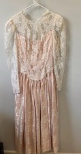 Scott McClintock Vintage Lace Dress Pink Romantic Prairie Cottagecore Gown