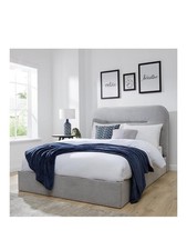 Image of Mellow Fabric Ottoman Bed King Size Grey Elegant STORAGE GAS LIFT UP Solution