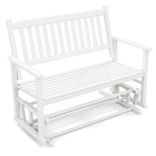 Outdoor Glider Loveseat Chair 2-Person Porch Swing Rocking Bench Solid Wood