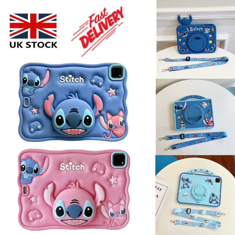 Stitch Angel Stand Case Shockproof Cover Strap For iPad 7/8/9/10th Air10.2'10.9' - image 2 of 4