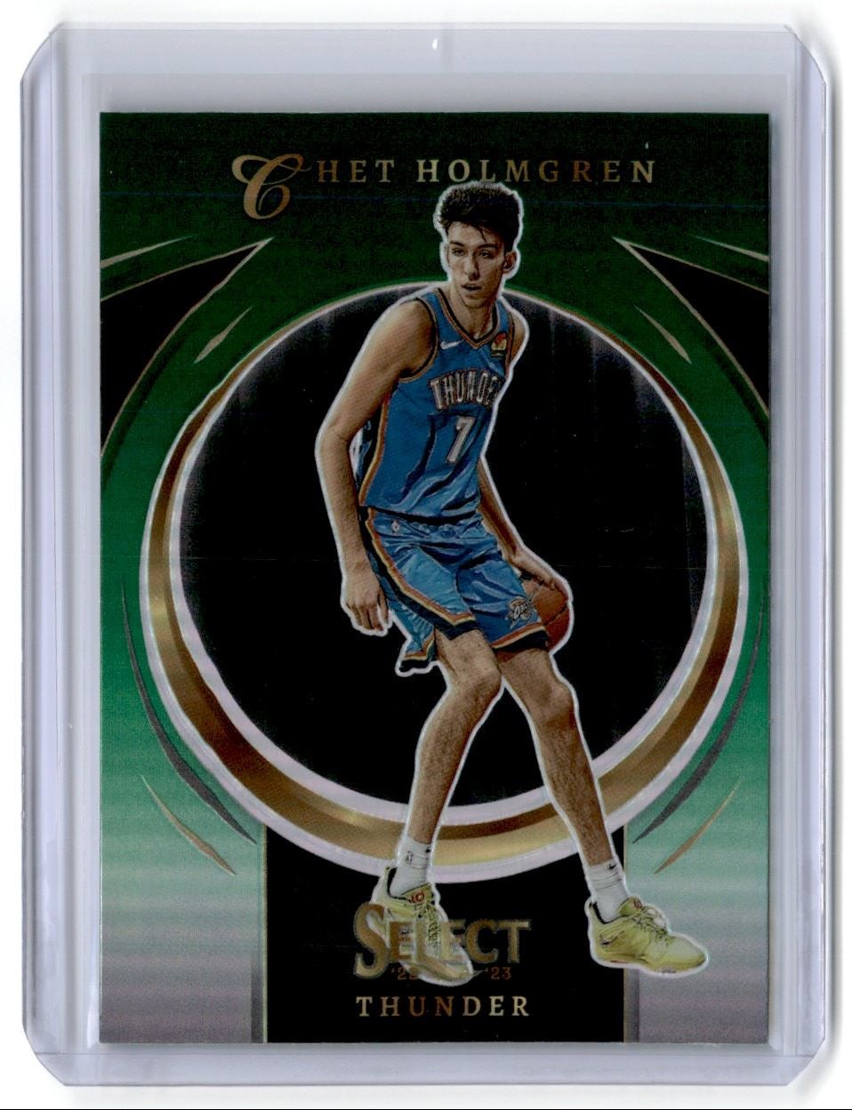 2022-23 Select Certified Prizm Silver Green Chet Holmgren RC Oklahoma City