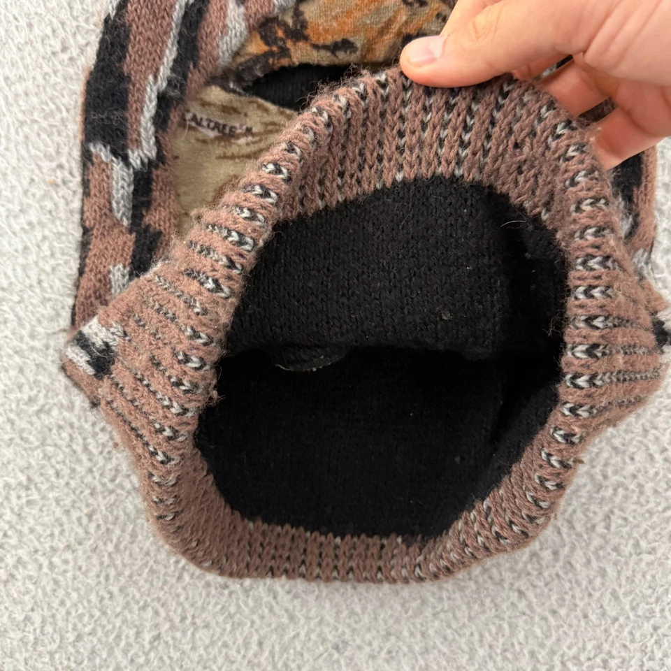 Vintage Mossy Oak Face Mask Men Camo Realtree Hunting Outdoor 90s Hat Fleece USA - Image 3 of 4