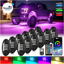 12Pods RGB LED Rock Lights for Trucks Pickup Jeep UTV ATV SXS Offroad, Multicolo