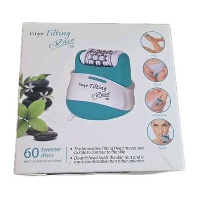 Emjoi Tilting eRase e60 Precision Hair Removal Epilator 60-Disc W/ Charger Teal