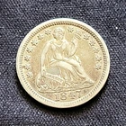 1847 Seated Liberty Half Dime Silver Coin Circulated Uncertified United States