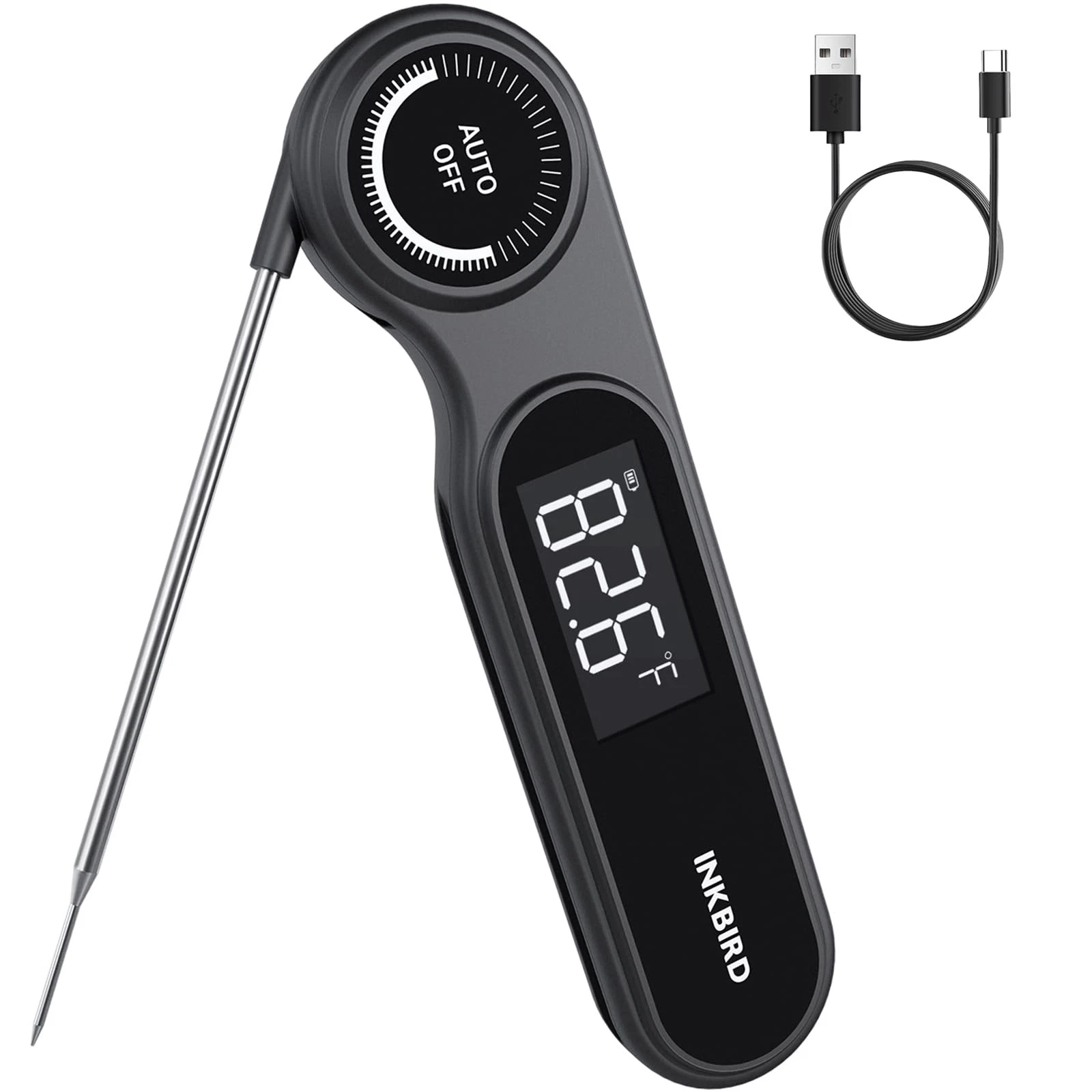 0.5 Seconds Rechargeable Instant Read Meat Thermometer for Cooking, Digital F...